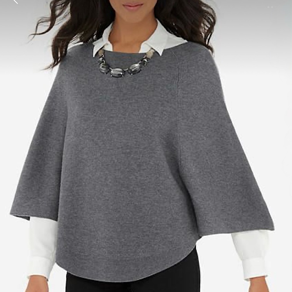 THE LIMITED GRAY CAPELET SWEATER